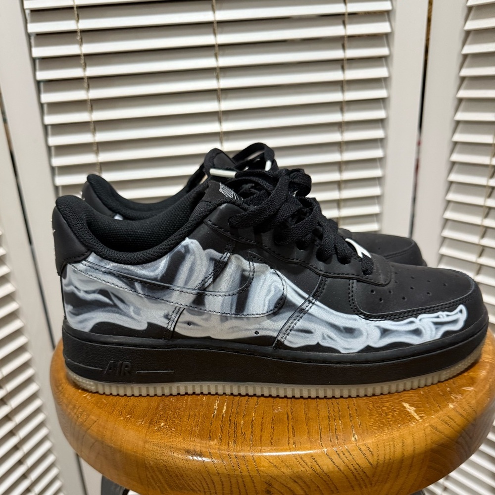 Nike Air Force 1 '07 QS Black Skeleton Size 6.5